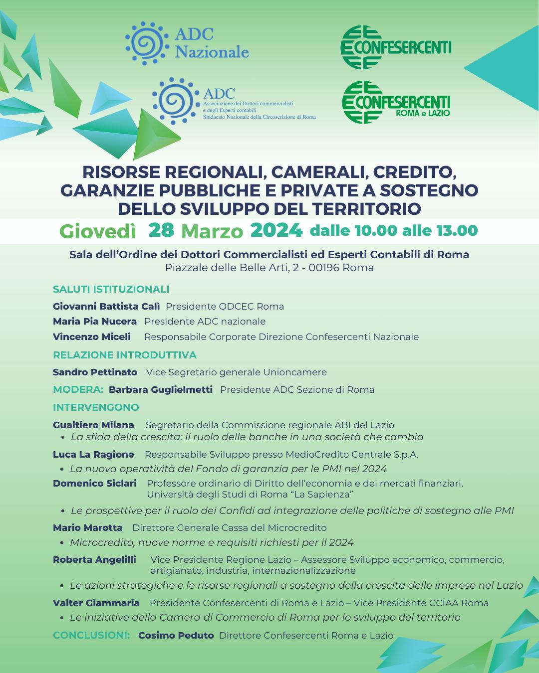 Risorse, credito e garanzie a sostegno dello sviluppo territoriale