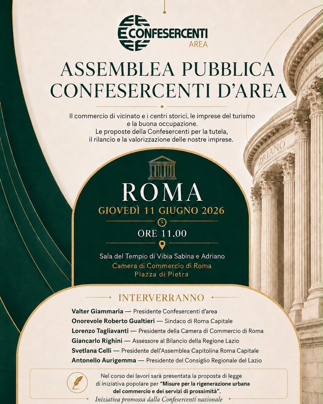 Assemblea pubblica Confesercenti d’Area 11 giugno 2026